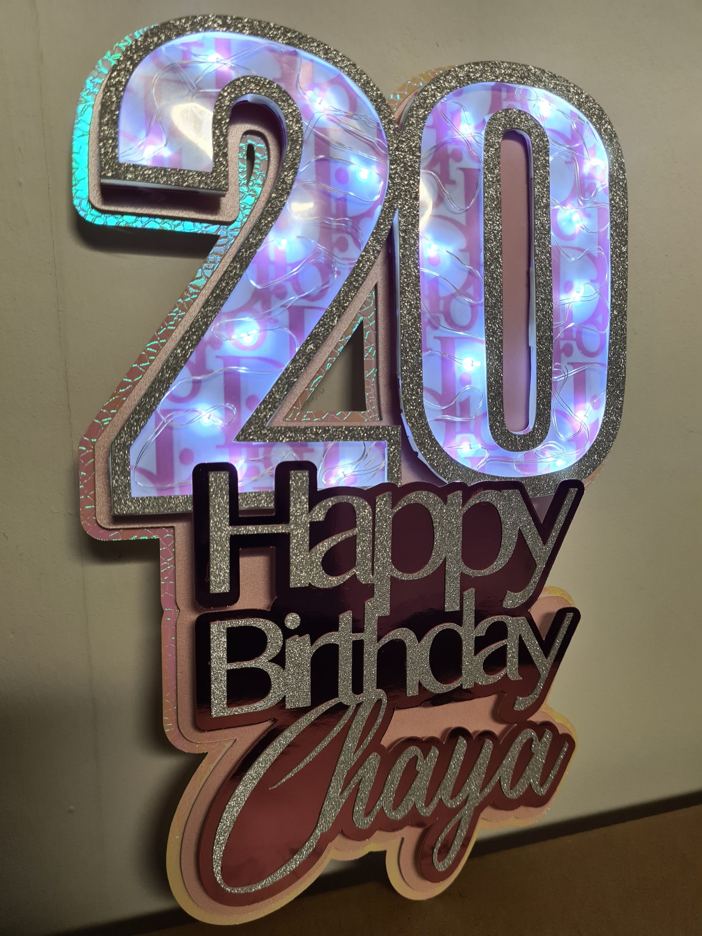 Large Light up Age Cake Topper