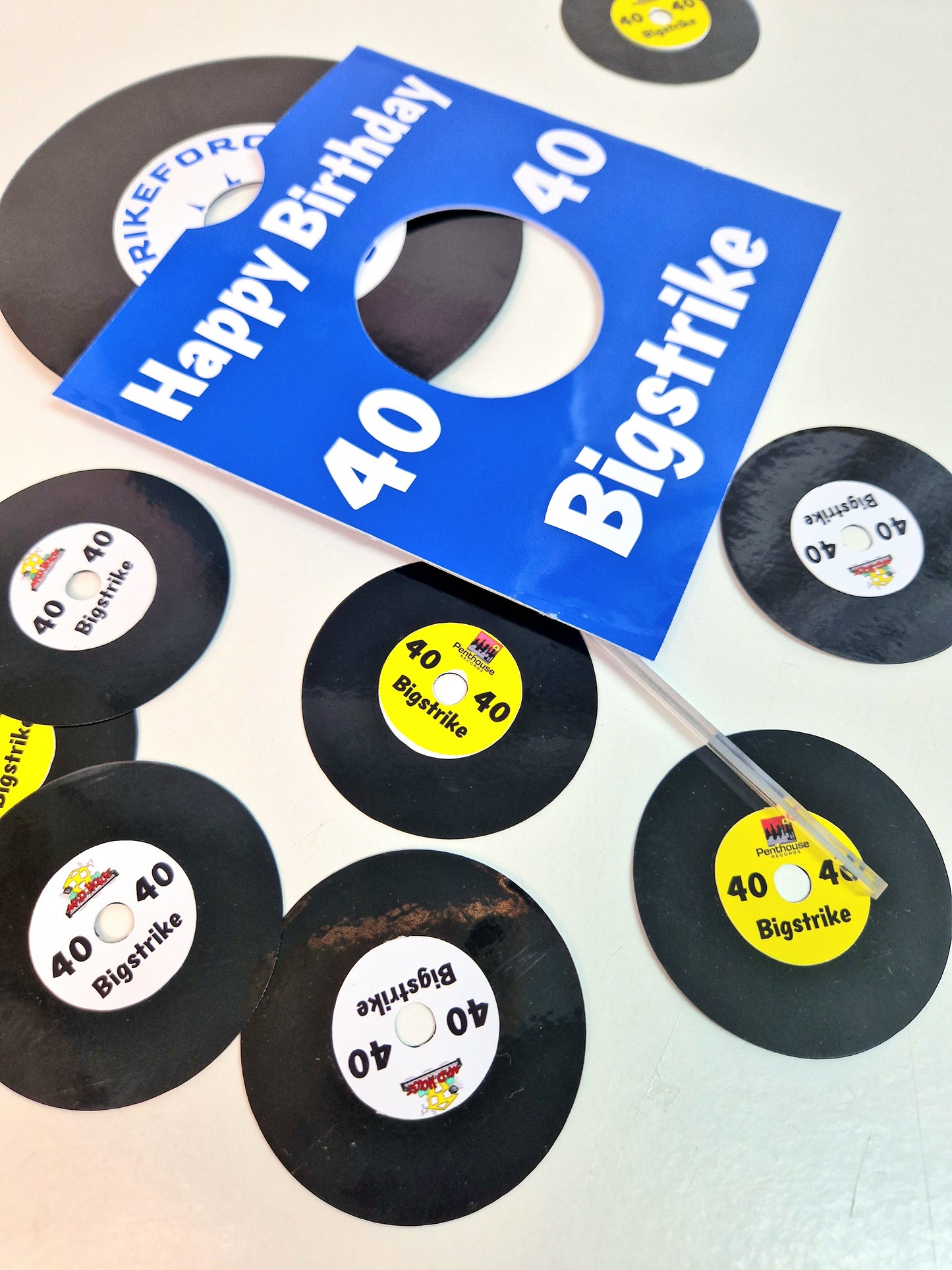 Vinyl Record & Sleeve Cake Topper