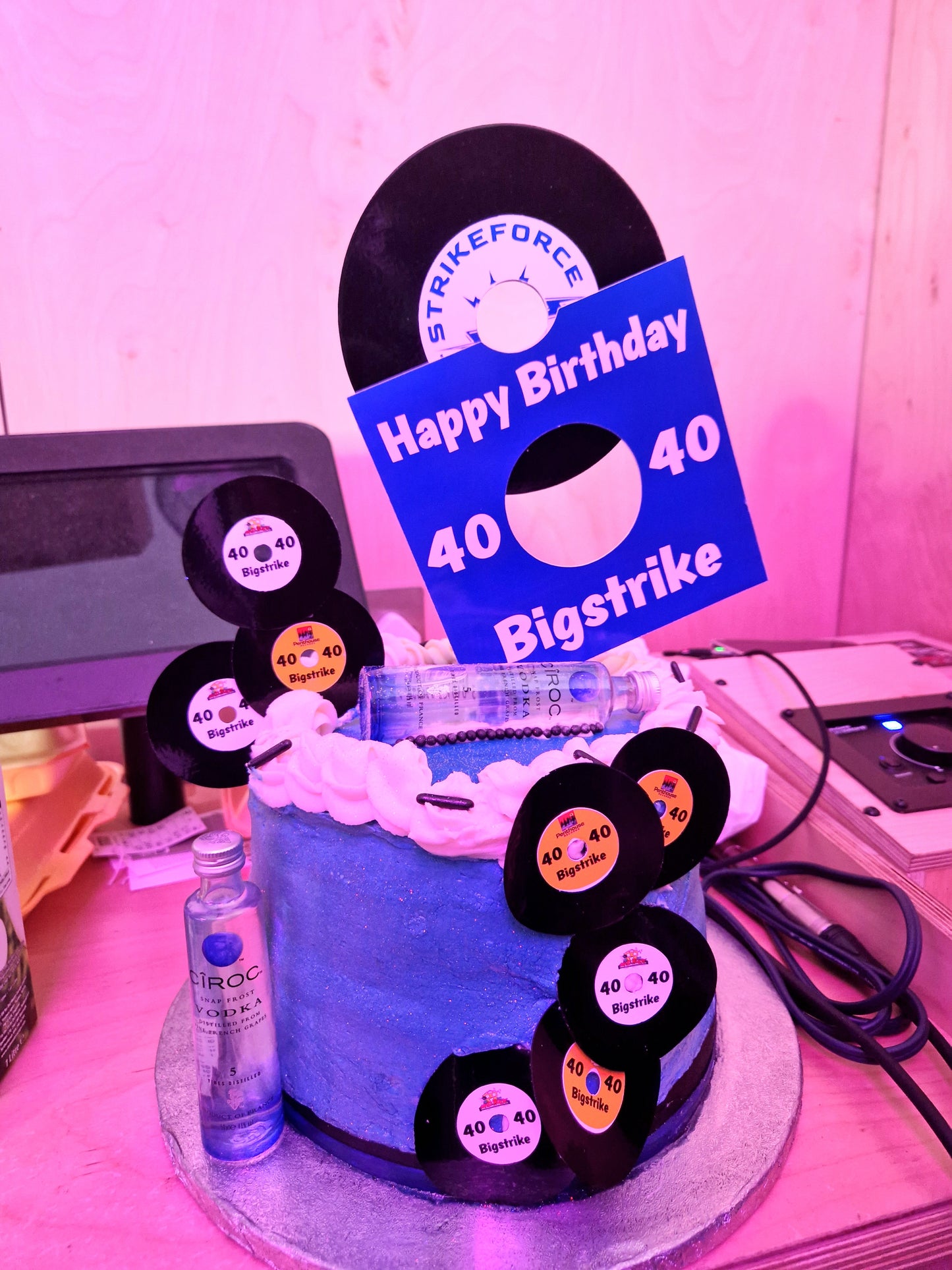 Vinyl Record & Sleeve Cake Topper